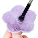 2 pieces of silicone make-up brush cleaning mat portable cleaning pad for cosmetic brushes for the fast cleaning of all types of make-up brushes.violet