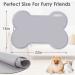 UPSKY Waterproof Silicone Dog Food Mat | Large 22 x 16 Pet Placemat Tray | Raised Edge Bone Shaped | B-grey - Buy Online on GoSupps.com