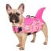Cit toile life jacket dog shark light and safe for water sports dog swimming vest with handle and reflective for small medium and large dogs pink camouflage s s pink camouflage