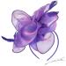 xbiez TeaParty Fascinator Headband French Style Derby Hair Clip for Women Organza Flower Headpiece Elegant Church Headband Purple