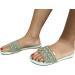 HSYHKDSY Women's Glitter Flat Sandals - Comfortable Summer Shoes for Holiday Style in Green Size 5.5 UK - Buy Online on GoSupps.com