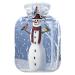 Christmas Snowman Hot Water Bottle with Cover Hot Water Bottles for Pain Relief Hot Water Bag Feet and Bed Warmer for Women 1L