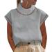 Womens Cotton and Linen Shirts Plus Size Blouses Summer Short Sleeve Lapel Button Casual Tees Round Neck Loose Holiday Vacation Henley T Shirts 2651-qppoj-grey-f S - Buy Online on GoSupps.com