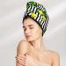 Hair Towel Wrap for Quick Drying | Lemon Striped Towel Turban with Button | Perfect Hair Drying Solution - Buy Online on GoSupps.com