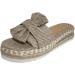Evzosrz Summer Women's Espadrilles Wedge Sandals Slides | Bow Tie Platform Mules | Khaki 9 - Buy Online on GoSupps.com