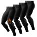 4 Pack Men's Thermal Compression Pants Fleece Lined Sports Tights Athletic Leggings Cold Weather Baselayer Winter Gear 4black Small