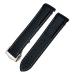 SCHIK 22 mm curved rubber strap suitable for Omega Speedmaster Moonwatch Seamaster 300 AT150 strap black / white Rose Buckle