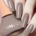 DouborQ Coffee Nail Polish Long-lasting Glossy Nail Art Varnish (40) Light Coffee Color