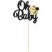 Gyufise 24Pcs Bumble Bee Oh Baby Cupcake Toppers Glitter Oh Babee Cupcake Picks Honeybee Cake Decorations for Bee Theme Baby Shower Kids Birthday Party Supplies Black Style 5-Black - Buy Online on GoSupps.com
