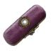 AOEGBY Lipstick Case Portable Exquisite Velvet Lipstick Organizer Vintage Copper Beads Protect Lipstick Jewelry(Light Purple)