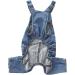 Dog Denim Jumpsuit Costume for Yorkie Bulldog | Cat Pet Jean Overalls Clothes | Size M (Blue) - Buy Online on GoSupps.com