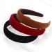 Etercycle 3Pcs Velvet Headbands for Women - Wide Hair Accessories for Daily, Dating, Sports and Yoga - Black, Brown, Red - Buy Online on GoSupps.com