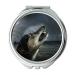 YENDOSTEEN Mirror Compact Mirror Dog Dark Howl Moonlight Animal Fur Pet Pocket Mirror portable mirror