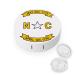 North Carolina State Flag Round Case for Contact Lens Kit Storage Box with Mirror Portable Cute Lens Holder