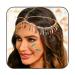 Sixexey Boho Gold Head Chain Egyptian Headpiece Colorful Beaded Headpiece for Women