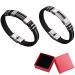 SuperTitani Germanium Lymphvity Bracelet Lymph Drainage Magnetic Bracelet Promotes Blood Circulation Black Silver