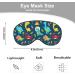Cute Dinosaurs Sleep Eye Mask | Soft Silk Sleeping Mask for Kids & Adults | Travel Eye Shade with Elastic Strap in Green Blue & Red - Buy Online on GoSupps.com