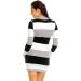 Zeta Ville Maternity Striped Knit Jumper Dress Tunic Top V-Neck - Black (Size 8-10) - Buy Online on GoSupps.com