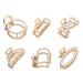 Beaupretty 6 pieces pearl plastic little hair clamps claw mini hair clips handle golden line clips hair clips for girls lady women hair accessories