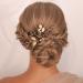 Kercisbeauty Gold Leaves with Black Beads Small Cute Hair Comb for Wedding Brides Bridesmaid Women Girls Special Occasion Handmade Jewelry - Buy Online on GoSupps.com