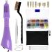 Hotfix Applicator, DIY Rhinestone Wand Setter Tool Kit Include 7 Different Sizes Tips, Tweezers & Brush Cleaning kit, 2 Pencils, and Hot-Fix Crystal Rhinestones (10 Colors Rhinestone) (Purple)