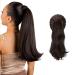 45cm Claw Clip Ponytail Extension Straight Fake Jaw ponytail Hairpieces Faux Hair Pieces Curly High pony tails hair extensions clip on ponytails for women Girls Kids Dark brown) 18 inch/45cm dark brown