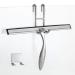 Simtive 12-Inch Shower Squeegee Set, Includes Shower Door Hook and Adhesive Hook, Squeegee for Shower Doors, Mirror and Window, Silver Silver 12-Inch