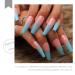 Zoestar Extra Long Blue Gradient Coffin False Nails - Shiny Acrylic Full Cover Press-On Nails for Women & Girls (24 Pieces) - International Shipping Available - Buy Online on GoSupps.com