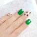 Hull artificial nails fashionable lady artificial fake nail design shiny green short fake nails complete cover tips manicure tool