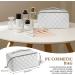 Aucuu Large Capacity Travel Cosmetic Bag for Women Girls PU Leather Waterproof Layered Storage Makeup Bag with Handle Portable Travel Organizer (Checkered White) #14 White-14 - Buy Online on GoSupps.com