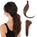 Ponytail Extension Wrap Around Long Straight Curly Clip in Ponytail Hair Extensions for Women Brown Black Blonde Hairpiece 32"-Straight Medium Brown Medium Brown 32 Inch