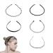 Zhio Wavy Hairband Multi-Style Metal Hair Hoop Black Non-Slip Unisex Hairband for Outdoor Yoga Sports