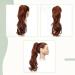 Curly Wavy Claw On Ponytail Extension 18 Inch Light Auburn - Clip In Synthetic Hairpiece 45cm Matte Material - Buy Online on GoSupps.com