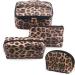 Make-up bag with leopard pattern waterproof portable travel cosmetics organizer multifunctional case with zipper cultural bag 4 pieces cosmetic pocket with leopard pattern Leopard pattern 4 pieces