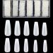 500 pieces acrylic artificial nail tips wrong nail ballerina fake nails natural nail tips with clear box long coffin form 10 sizes nature