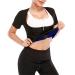 Women's sauna vest sweat-top compression shirts heat-insulating waist trainer body shaper shirts workout top body shape clothing corsets compression body black blue size LXL