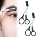 2Pcs Stainless Steel Black Eyebrow Trimming Scissors with Comb Eyebrow Scissors with Comb Lightweight Detachable Ergonomic Handle and Easy Storage Ideal for Men and Women