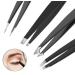 GeekerChip Professional Eyebrow Tweezers Set - 4 Pcs for Precision Eyebrow Grooming, Nose Hair and Splinter Removal | Beauty and Makeup Tools - Buy Online on GoSupps.com
