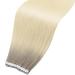 Moresoo Virgin Tape-In Extensions - Real Hair Ombre Ash Blonde to Platinum Blonde | 40cm 5PCs 10g #19T60 - Buy Online on GoSupps.com