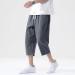 CEWIFO Retro Shorts for Men - 3D Cotton Pocket Buckle Summer Linen Pants - Sizes 4XL & 5XL - Dark Gray - Buy Online on GoSupps.com