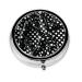Black and White Corrugated Dotsround Pill Box 3 Compartment Round Pill Box Organizer Portable Travel Pill Box for Traveling.