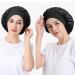 Silk Wide Band Hair Bonnet for Sleeping - 2pcs Black+Pink Set for Women & Girls - Buy Online on GoSupps.com