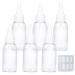 Trendbox 1oz Clear Plastic Bottles Applicator with Twist Top Cap BPA-Free For Hair Oils and Liquids 6 Pack with 6 pcs Labels clear - 1 oz pack of 6