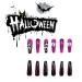 Halloween Ghost Face Press on Nails - 24 Pcs Coffin False Nails for Women and Girls with Nail Glue - DIY Acrylic Halloween Decoration - Buy Online on GoSupps.com