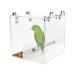 Bird Feeder for Cage Acrylic Automatic Seed Container Parrot Food Holder No Mess Bird Feeder Animal Cage Water Food Holder for Parrot Parakeets Large-6.4 Inch x 6.4 Inch