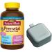 Nature Made Prenatal Multi + dha, 150 Count Softgels Bundle with Long Glacier Pill Oragnizer, Small Cute Pill Container for Medicine, Vitamins, Fish Oils, Supplement, Green