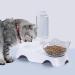 MILIFUN Double Dog Cat Bowls - Tilted Water Food Bowl Set with Automatic Waterer Bottle - Buy Online on GoSupps.com