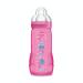 MAM Easy Active 2nd Age Feeding Bottle 330ml - 6+ Months - X-Flow Teat Ultra-Fast Speed - Pink Pink 1 Count (Pack of 1)