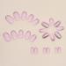 French Pink Glitter Press on Nails | Medium/Short Round Acrylic False Nails with Glossy Finish and Sequin Designs - Women/Girls Stick-on Nail Tips - Buy Online on GoSupps.com