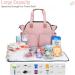 Lekebaby Baby Changing Bag Large Nappy Bags for Mom and Dad Nappy Changing Bag Stylish Travel Tote with Nappy Changing Mat Quilted Pink - Buy Online on GoSupps.com